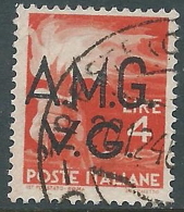 1945-47 TRIESTE AMG VG USATO DEMOCRATICA 4 LIRE - L42 - Usati