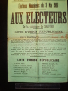 ELECTIONS AFFICHE  HAUTES ALPES SIGOYER 1908 - Afiches