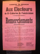 ELECTIONS AFFICHE  HAUTES ALPES SAINTE CATHERINE FONTCHRISTIANE 1900/1930 - Afiches