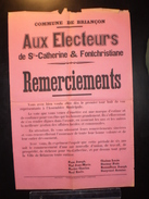 ELECTIONS AFFICHE  HAUTES ALPES BRIANCON SAINTE CATHERINE FONTCHRISTIANE - Posters