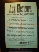 ELECTIONS AFFICHE  HAUTES ALPES SAINTE CATHERINE ET FONTCHRISTIANE - Plakate