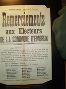 ELECTIONS AFFICHE  HAUTES ALPES EMBRUN 1900/1930 - Manifesti