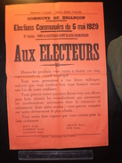 ELECTIONS AFFICHE  HAUTES ALPES BRIANCON 1929 - Affiches