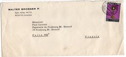 COLOMBIE--1968--lettre De BOGOTA Pour PARIS (France)--timbre Seul Sur Lettre Personnalisée W.BRONNER P - Colombia