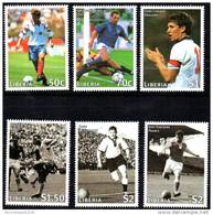 LIBERIA 1998 FOOTBALL SOCCER FUSSBALL WORLD CUP COUPE DU MONDE WM FRANCE ´98 SERIE 6 TIMBRES Mi. 1949-54 Yvert 1531-36 - 1998 – Frankrijk