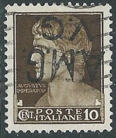 1945-47 TRIESTE AMG VG USATO IMPERIALE 10 CENT CORONA VARIETà SOPRASTAMPA - L7 - Usados