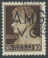 1945-47 TRIESTE AMG VG USATO IMPERIALE 10 CENT VARIETà SOPRASTAMPA - L7 - Oblitérés