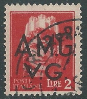 1945-47 TRIESTE AMG VG USATO IMPERIALE 2 LIRE - L22 - Afgestempeld