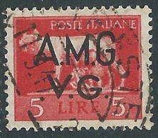 1945-47 TRIESTE AMG VG USATO LUPA 5 LIRE - L10 - Oblitérés