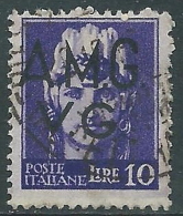 1945-47 TRIESTE AMG VG USATO IMPERIALE 10 LIRE - L27 - Oblitérés