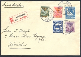 Netherlands 1928 Registered Cover: Olympic Games Olympiade Amsterdam Equestrian; Sailing Lion Löwe Coat Of Arms - Estate 1928: Amsterdam