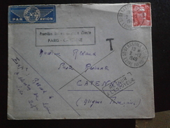 FRANCE TIMBRE GANDON 813 ENVELOPPE LETTRE TARIF AVION LIAISON PARIS CAYENNE SAINT SEBASTIEN SUR LOIRE INFERIEURE - 1960-.... Covers & Documents