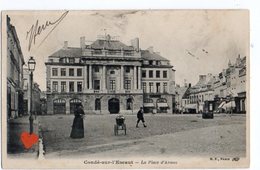 15187-LE-59-Condé-sur-l'Escaut-La Place D'Armes------------animée-comerces - Conde Sur Escaut