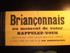 ELECTIONS AFFICHE  HAUTES ALPES BRIANCON 1900/1930 - Plakate