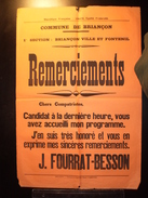 ELECTIONS AFFICHE  HAUTES ALPES BRIANCON FONTENIL 1900/1930 - Affiches