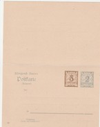 Allemagne Bavière Entier Postal Double - Autres & Non Classés