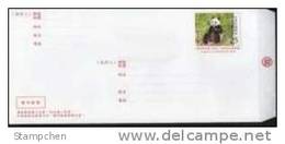2009 Taiwan Pre-stamp Domestic Registered Cover Giant Panda Bear WWF Postal Stationary (B) - Entiers Postaux