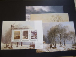 NETEHRLANDS WINTERLANDSCHAPPEN STAMPS + 3 CARDS .  MNH**. (REDBOXN-005) - Persoonlijke Postzegels