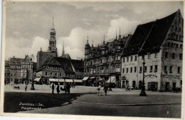 Zwickau, Hauptmarkt Mit Apotheke, Drogerie Und Weiteren Geschäften, Um 1940 - Zwickau
