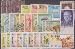 Petit Lot De Timbres Neufs Et Oblitérés. Belgique, Ghana, Belize, WWF, Fleurs De Mongolie, Antarctique Britannique... - Collections (sans Albums)