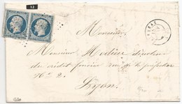 - AIN - OYONNAX - PC.2361 S/Paire Du TPND Présidence N°10 + Càd T.15 - 1854 - Signée CALVES - Ex Vente ROUMET - RR - 1852 Luis-Napoléon