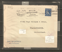 Finland 1941 Fine Piece Of WW-2 Third Reich Postal History, VF Sensored By Nazi's - Covers & Documents