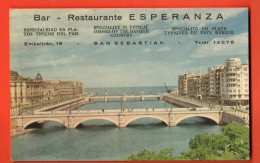 IBF-28  San Sebastián  Restaurante Esperanza. Los Puentes De SAnta Catalina Y Del Kursaal. Not Used. - Guipúzcoa (San Sebastián)