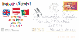 D1016 Entier / Stationery / PSE - PAP Bonjour L'Europe, Les Drapeaux - PAP: Private Aufdrucke