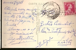 Belgium &  Bilhete Postal, Panorama Av. Keyser Et Le Rue Leys, Anvers, Lisboa 1938 (1) - 1934-1935 Leopold III