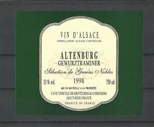 1998  D'ALSACE  VIN ALTENBURG GEWURZTRAMINERGRAINS NOBLES CAVE KIENTZHEIM KAYSERSBERG NEUF QUALITÉ LUXE - Gewürztraminer