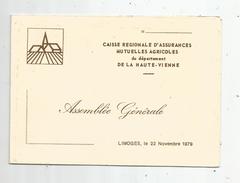 G-I-E ,  Menu , Mutuelles Agricoles Haute Vienne , LIMOGES ,1979 , 2 Scans , Traiteur : Dansac , 86, Mirebeau - Menus