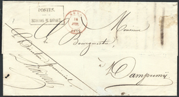 L. (facteurs Ruraux) Cachet POSTES/DIRECTION DE HAINAUT Càd MONS/1845 + "le Directeur ..." (franchise) Pour Dampremy. RR - 1830-1849 (Belgique Indépendante)