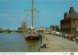 Shipping Postcard Quayside & Haven Bridge Great Yarmouth Norfolk Sailing Ship - Great Yarmouth