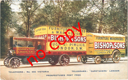 Camion Publicitaire BISHOP & SONS - LONDRES - Angleterre - Très Très Rare - Très Bon état - Très Belle Carte - Pubblicitari
