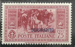 EGEO 1932 SCARPANTO GARIBALDI C. 75 CENT. MLH - Ägäis (Scarpanto)