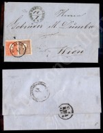 Austria - Post Expe. Kraiova 13/7 (azzurro - 1859) - Lettera Per Vienna Via Alt Orsola (15/7) Affrancata Per 15... - Otros & Sin Clasificación