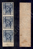 Libia - 1924 - Striscia Verticale Di Tre Del 60 Cent (42l - Dentellata Orizzontalmente Solo In Alto) Nuova Con... - Altri & Non Classificati