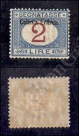 Eritrea - 1903 - 2 Lire (9 - Segnatasse) Nuovo Con Gomma Integra - Ottimamente Centrato  (1.500) - Other & Unclassified