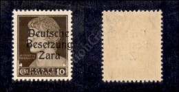 Zara - 1943 - 10 Cent (2f - Soprastampa A Destra) Nuovo Con Gomma Integra (525) - Other & Unclassified
