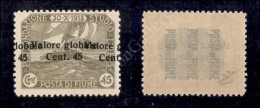 Fiume - 1920 - 45 Cent Su 45 Oliva (112a) Con Doppia Soprastampa Nuovo Con Gomma Integra (1.650) - Sonstige & Ohne Zuordnung