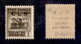 Valle Bormida - 1945 - Soprastampa Modificata - 5 Cent (1A) Nuovo Con Gomma Integra - Cert. AG (4.500) - Otros & Sin Clasificación