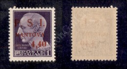 Mantova - 1945 - 1 Lira + 4,40 (4w - Senza Punto Dopo S) Nuovo Con Gomma (1.000) - Other & Unclassified