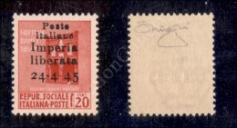 Imperia - 1945 - Non Emesso - 20 Cent (22 - Con Soprastampa In Alto) Nuovo Con Gomma Integra - Non Catalogato -... - Autres & Non Classés