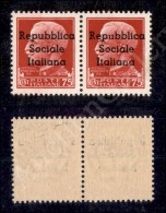 Teramo - 1944 - Coppia Del 75 Cent (7 + 7I Con U Piccolo) Nuova Con Gomma Integra (1.400) - Other & Unclassified