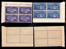 1951 - Montecassino (664/665) - Serie Completa - 2 Valori In Quartine Nuove Con Gomma Integra (475) - Other & Unclassified