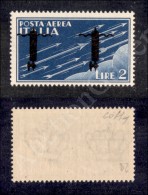 1944 - Saggi - 2 Lire (P15Aa - Aerea) Con Soprastampa Capovolta Nuovo Con Gomma Integra - Cert. Colla (6.000) - Other & Unclassified