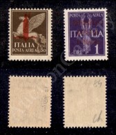 1944 - Saggi - Soprastampe In Rosso (P14/P15 - Aerea) - Serie Completa - 2 Valori Nuovi Con Gomma Integra - Cert.... - Other & Unclassified