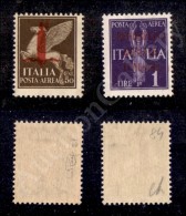 1944 - Saggi - Soprastampe In Rosso (P14/P15 - Aerea) - Serie Completa - 2 Valori Nuovi Con Gomma Integra - Cert.... - Sonstige & Ohne Zuordnung