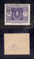 1943 - 5 Lire GNR (57/I - Segnatasse) Nuovo Con Gomma Integra - Fiecchi (1.250) - Other & Unclassified