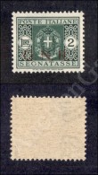 1943 - 2 Lire GNR (56/I - Segnatasse) Nuovo Con Gomma Integra (500) - Other & Unclassified